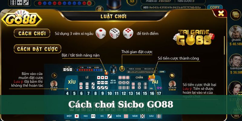 Cách chơi Sicbo GO88