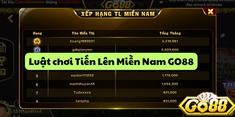 Tân thủ dễ dàng làm quen với Tiến Lên Miền Nam GO88